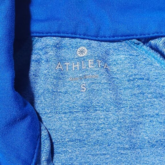Athleta Running Wild Half Zip Macaw Blue Heather Womens Small - Picture 5 of 13
